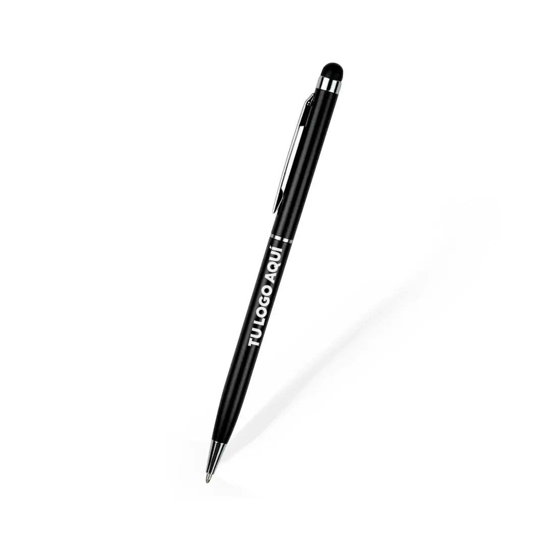 Bolígrafo Metálico Touch Negro Con Touch Negro - personalizable con tu logo