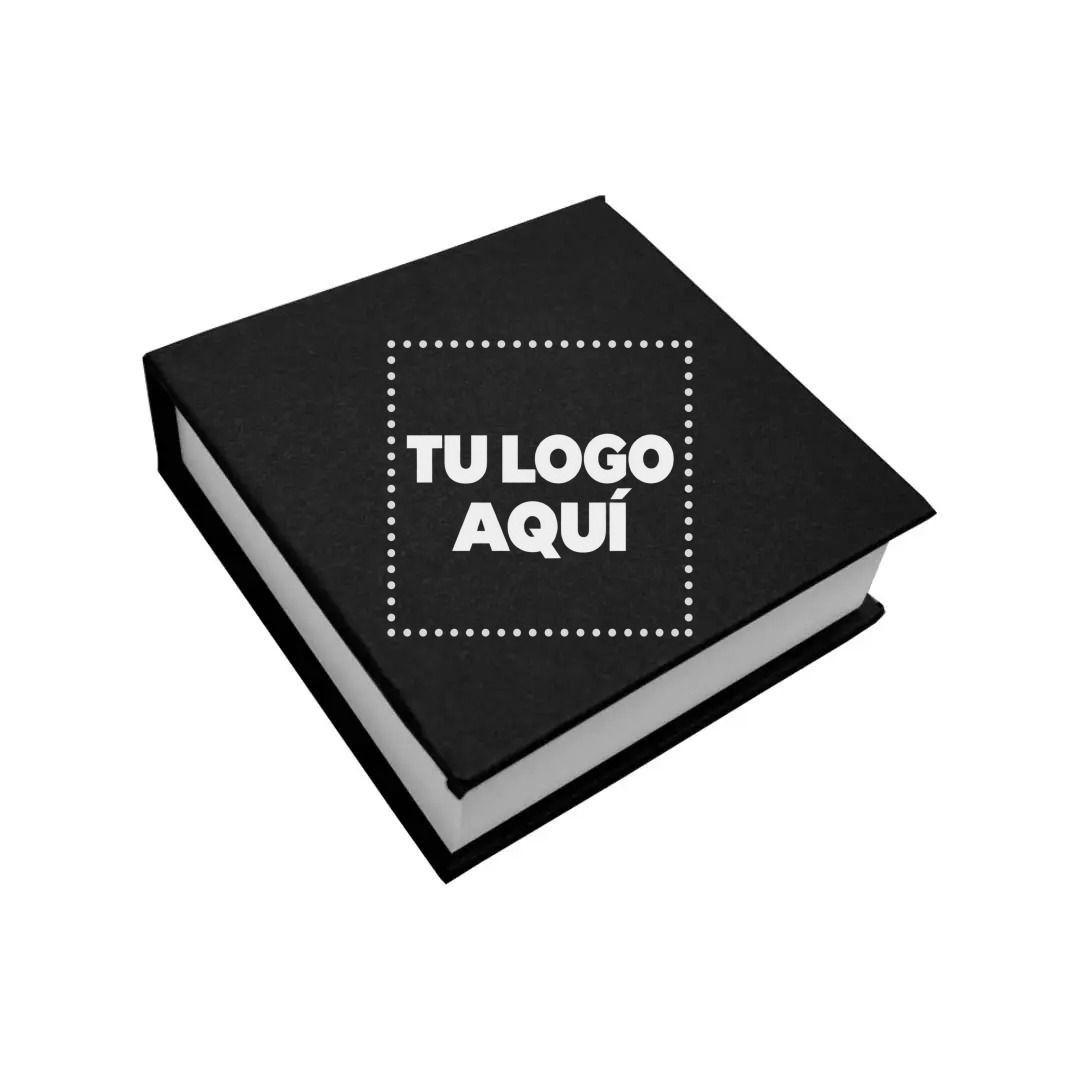 Block De Notas Con Pots It Color Negro - personalizable con tu logo