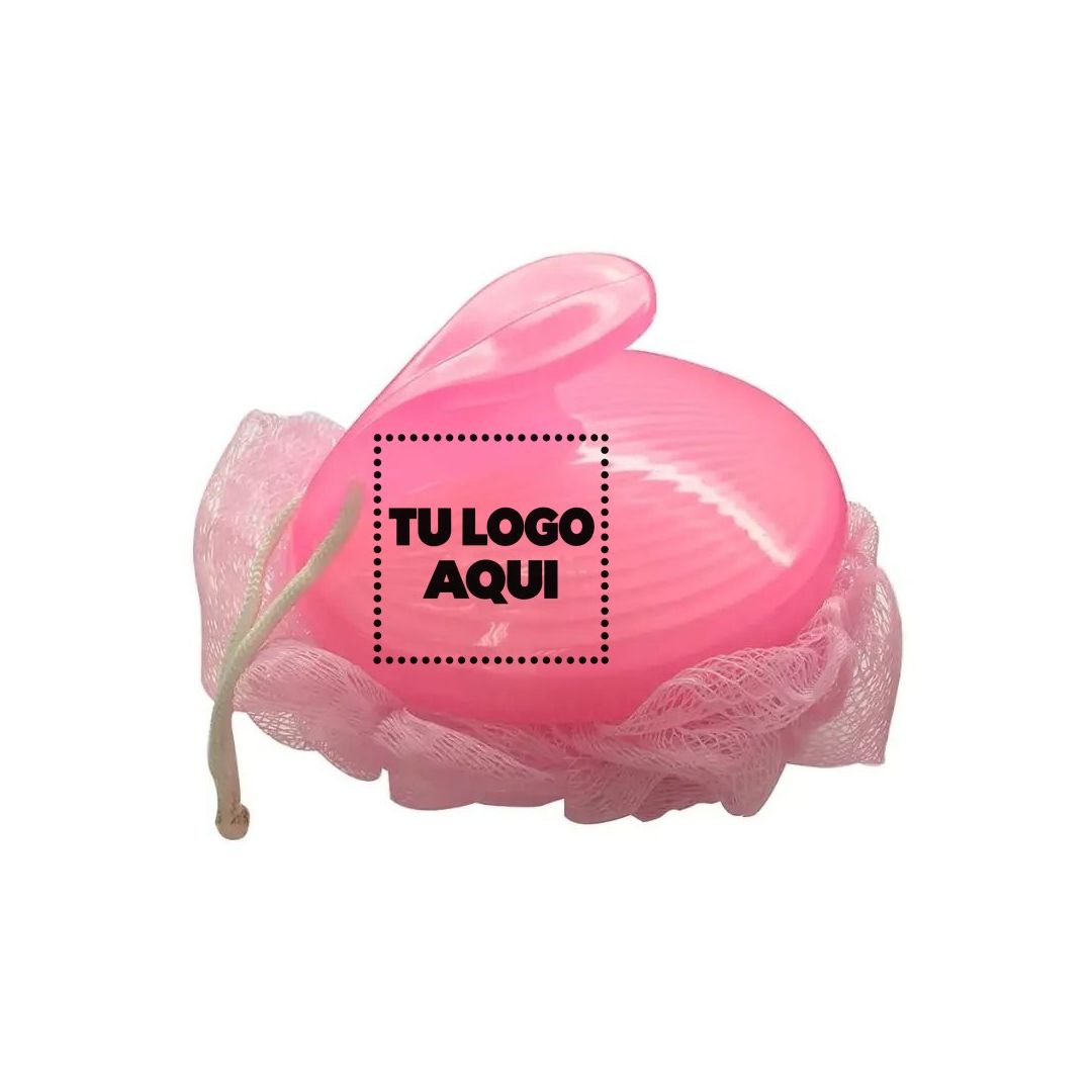 Esponja De Baño Color Rosado - personalizable con tu logo