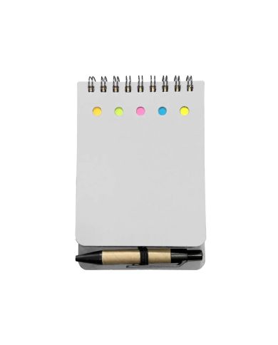 Libreta Ecologica Tap Blanco Con Post Its Y Boligrafo
