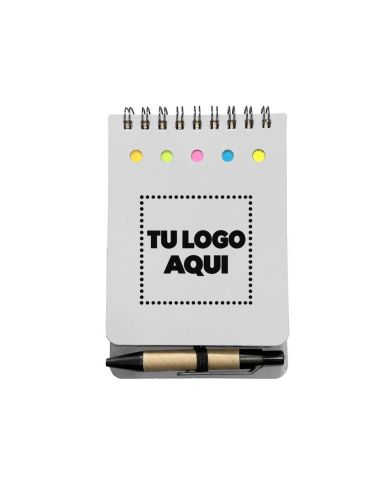 Libreta Ecologica Tap Blanco Con Post Its Y Boligrafo - personalizable con tu logo