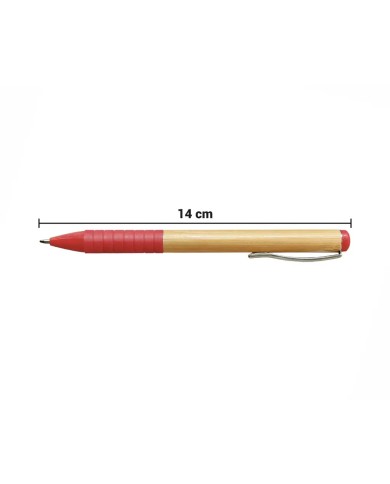 Boligrafo Bamboo Grip Rojo