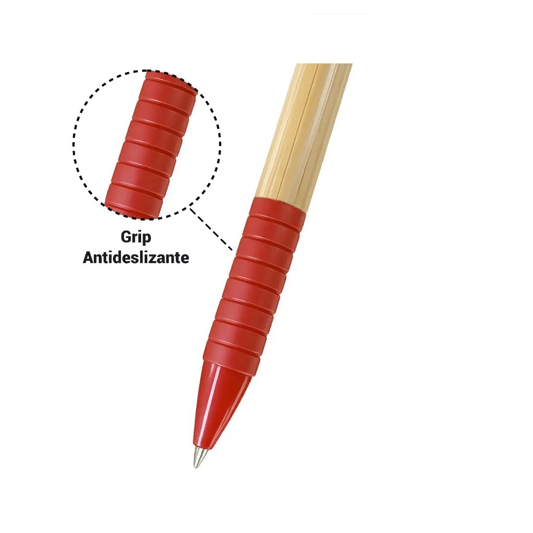 Boligrafo Bamboo Grip Rojo