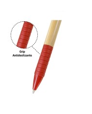 Boligrafo Bamboo Grip Rojo
