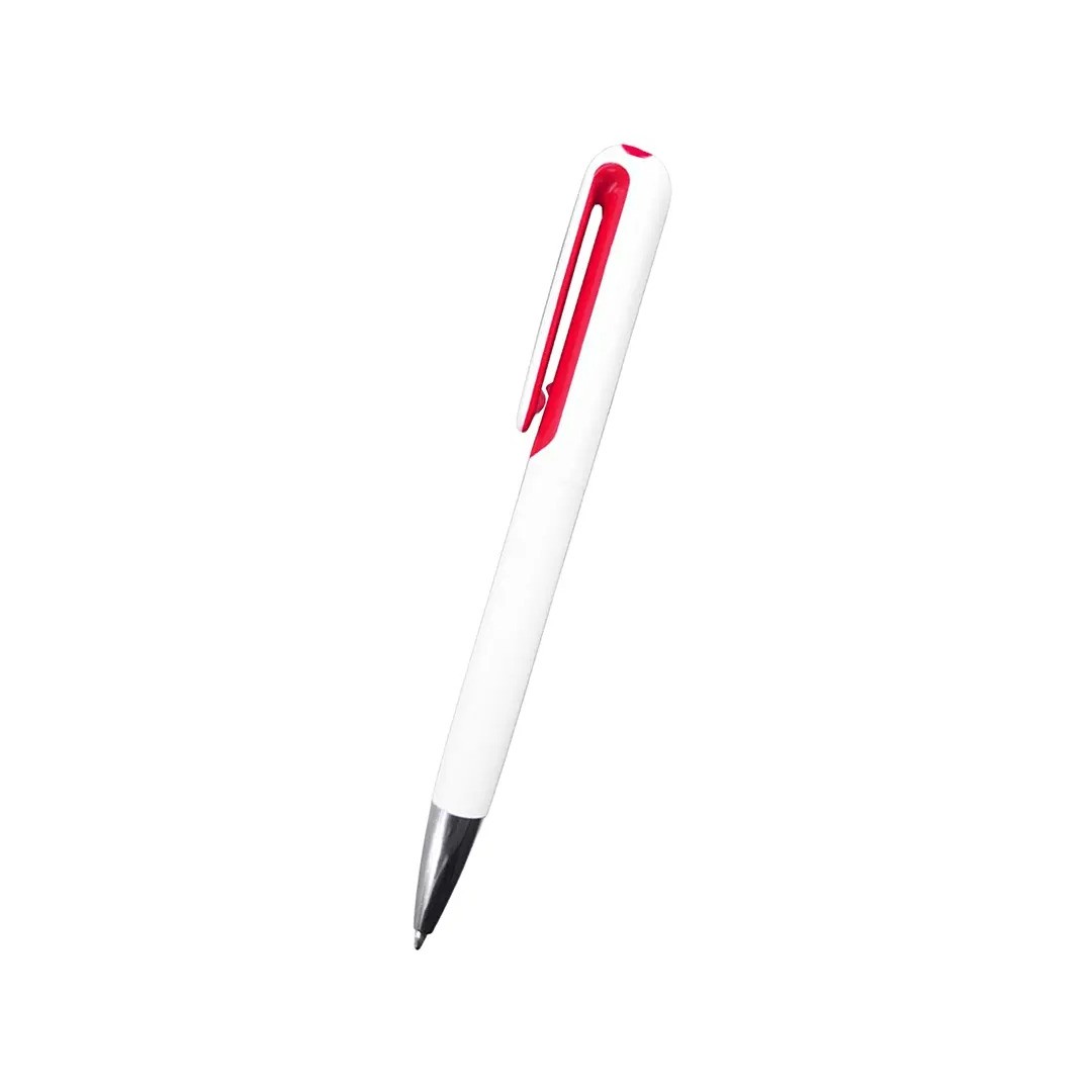 Boligrafo Bicolor Blanco Con Rojo
