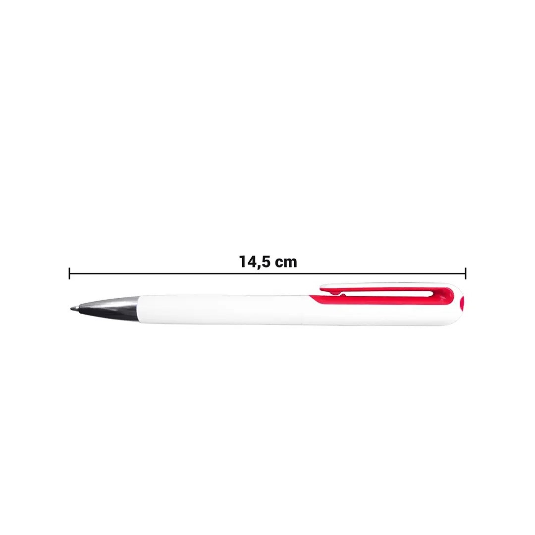 Boligrafo Bicolor Blanco Con Rojo