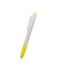 Boligrafo Click Plus Blanco Con Amarillo