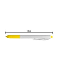 Boligrafo Click Plus Blanco Con Amarillo