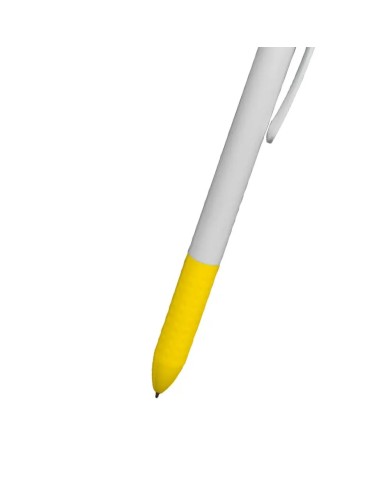 Boligrafo Click Plus Blanco Con Amarillo