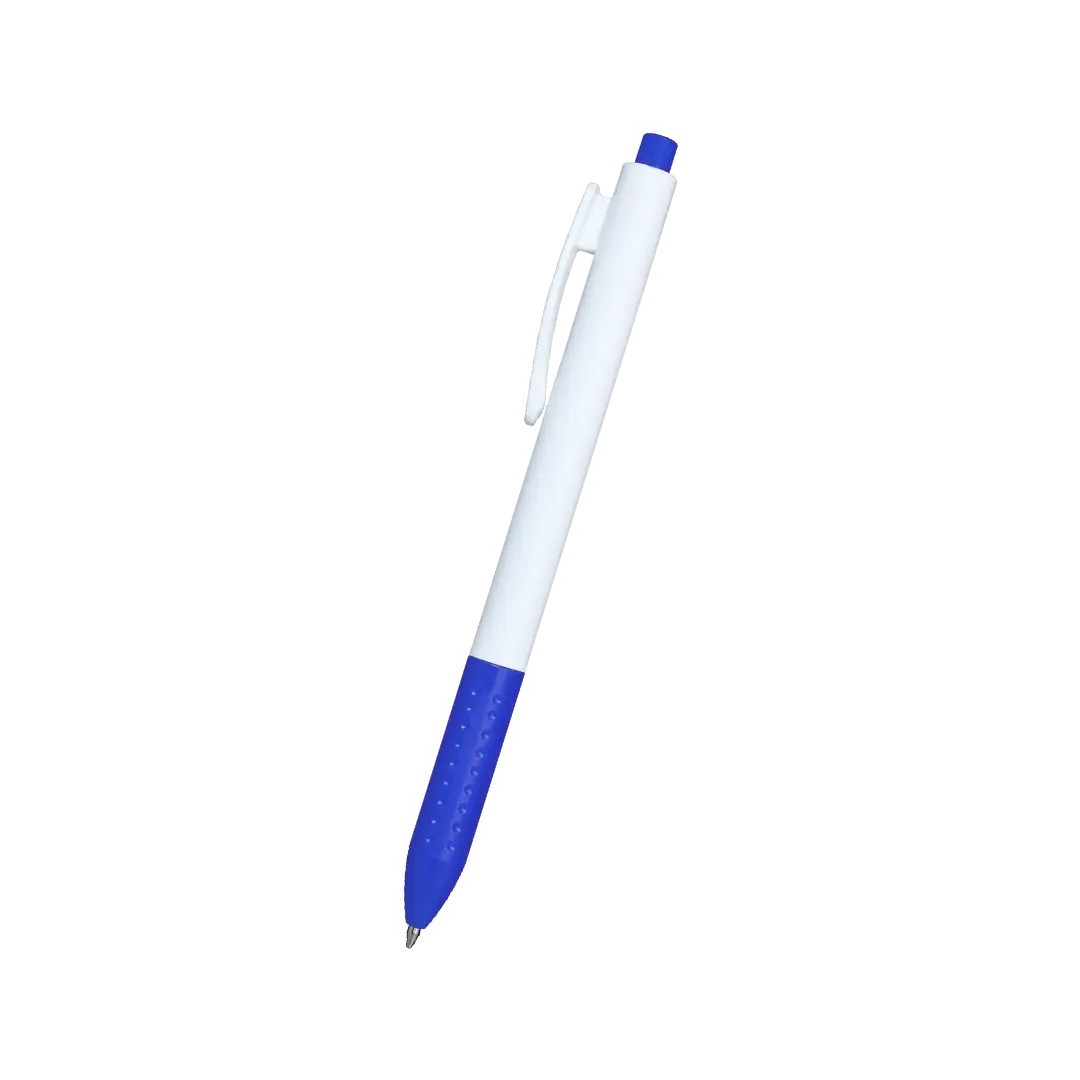 Boligrafo Click Plus Blanco Con Azul
