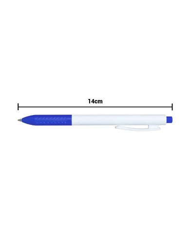 Boligrafo Click Plus Blanco Con Azul