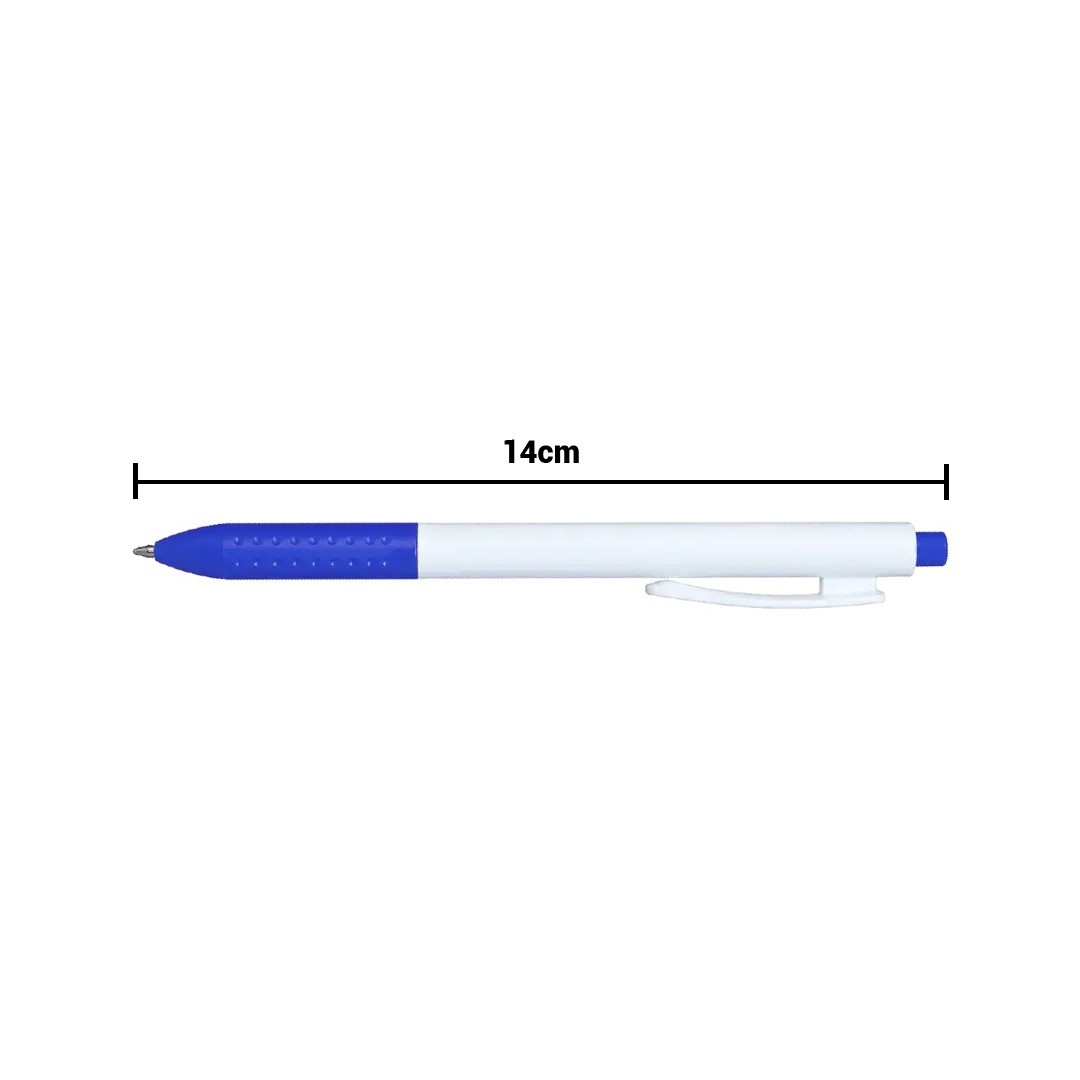 Boligrafo Click Plus Blanco Con Azul