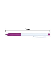 Boligrafo Click Plus Blanco Con Fucsia
