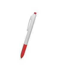 Boligrafo Click Plus Blanco Con Rojo
