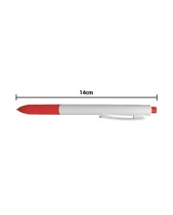 Boligrafo Click Plus Blanco Con Rojo
