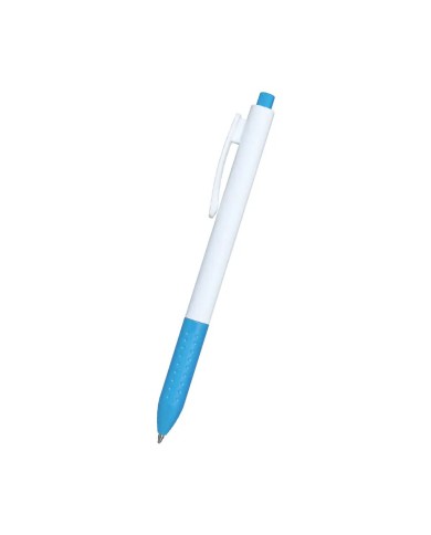Boligrafo Click Plus Blanco Con Turquesa