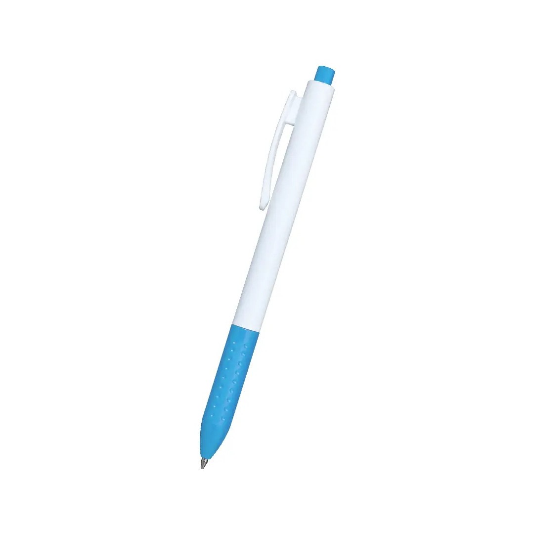 Boligrafo Click Plus Blanco Con Turquesa