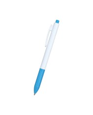 Boligrafo Click Plus Blanco Con Turquesa