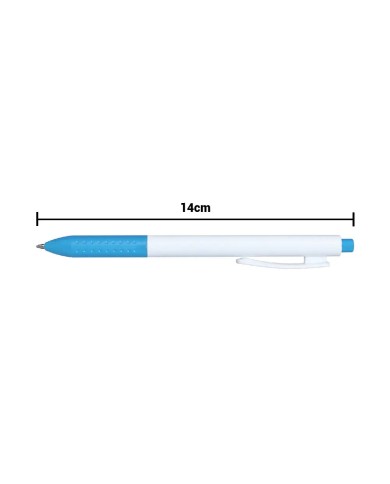 Boligrafo Click Plus Blanco Con Turquesa