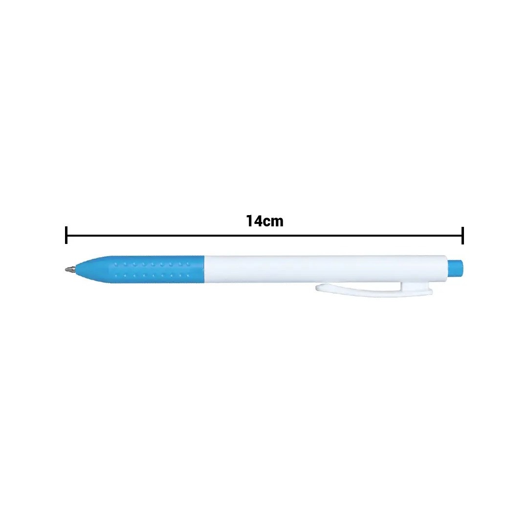 Boligrafo Click Plus Blanco Con Turquesa