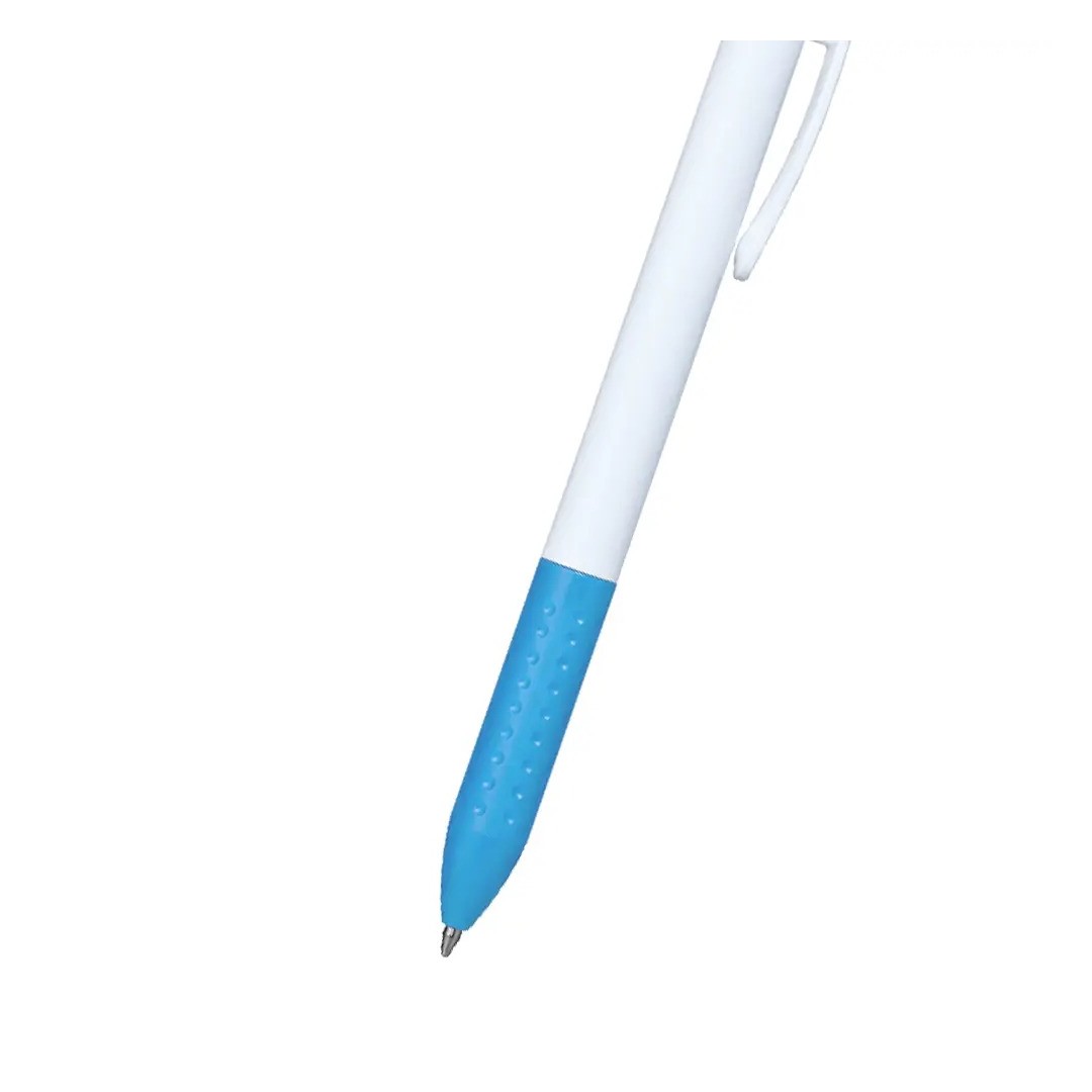 Boligrafo Click Plus Blanco Con Turquesa
