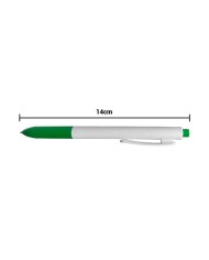 Boligrafo Click Plus Blanco Con Verde