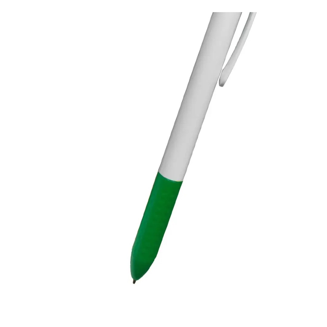 Boligrafo Click Plus Blanco Con Verde