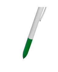 Boligrafo Click Plus Blanco Con Verde