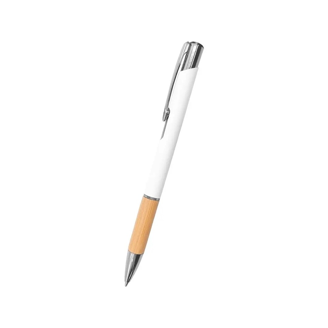 Boligrafo Metalica Bamboo Alfa Blanco