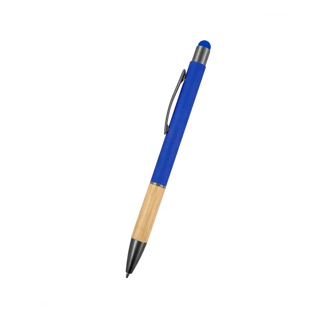 Boligrafo Rubber Bamboo Touch Color Azul Electrico