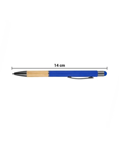 Boligrafo Rubber Bamboo Touch Color Azul Electrico