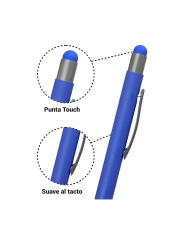 Boligrafo Rubber Bamboo Touch Color Azul Electrico