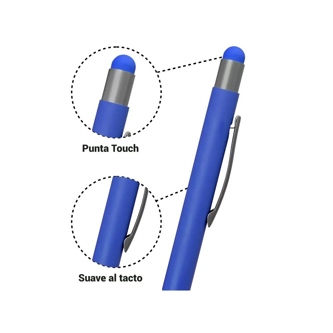Boligrafo Rubber Bamboo Touch Color Azul Electrico