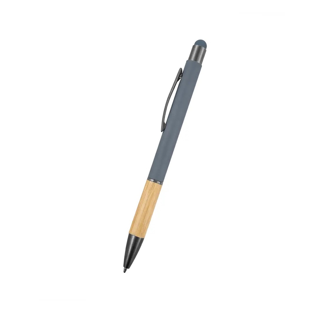 Boligrafo Rubber Bamboo Touch Color Plateado