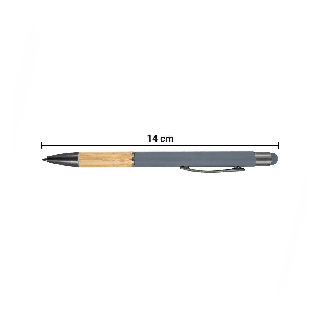 Boligrafo Rubber Bamboo Touch Color Plateado