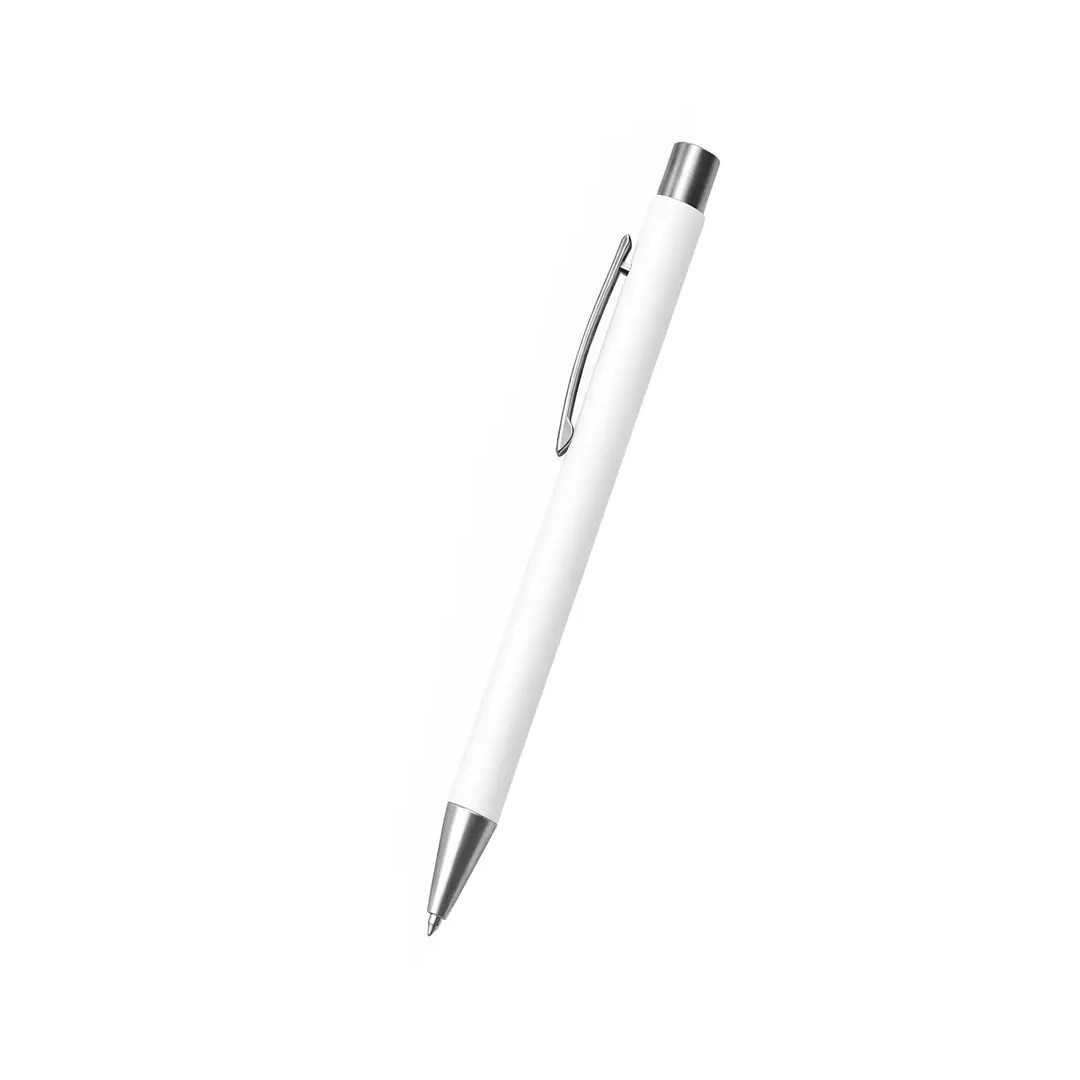 Boligrafo Rubber Clasica Color Blanco