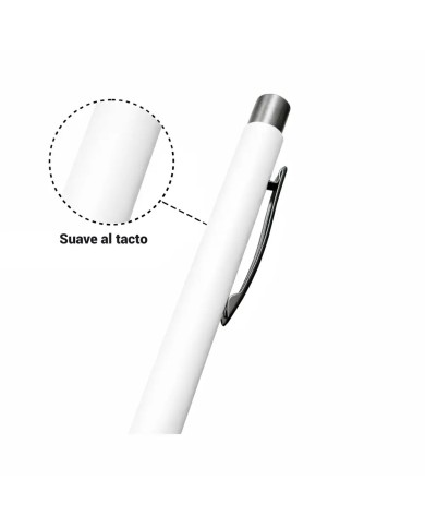 Boligrafo Rubber Clasica Color Blanco