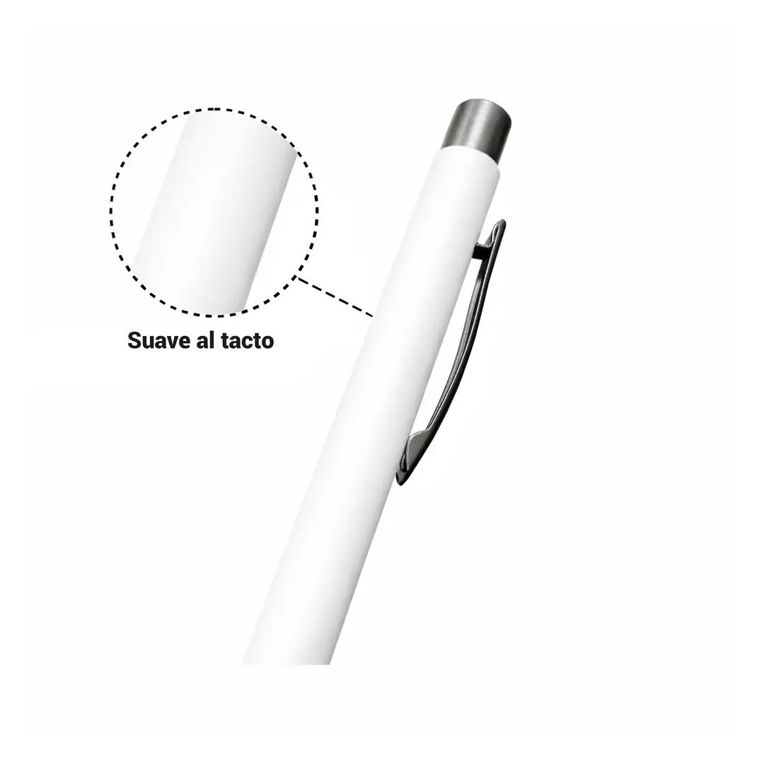 Boligrafo Rubber Clasica Color Blanco
