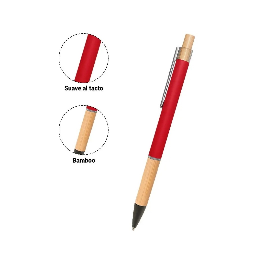 Boligrafo Rubber Color Rojo