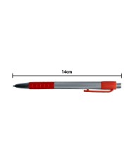 Boligrafo Skay Plateado Con Rojo