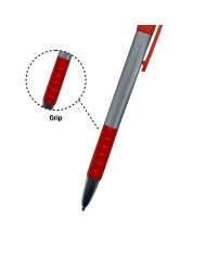 Boligrafo Skay Plateado Con Rojo