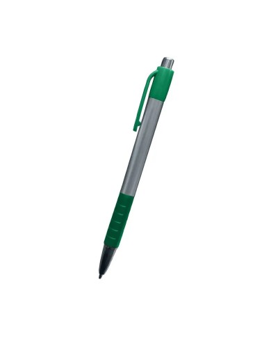 Boligrafo Skay Plateado Con Verde