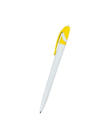 Boligrafo Space Blanco Con Amarillo
