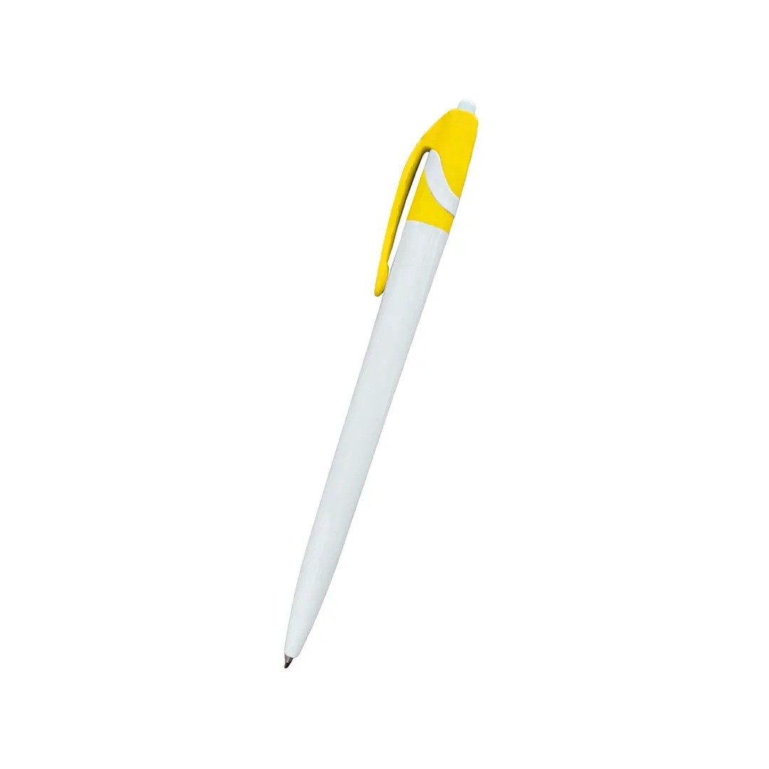 Boligrafo Space Blanco Con Amarillo