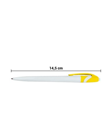 Boligrafo Space Blanco Con Amarillo