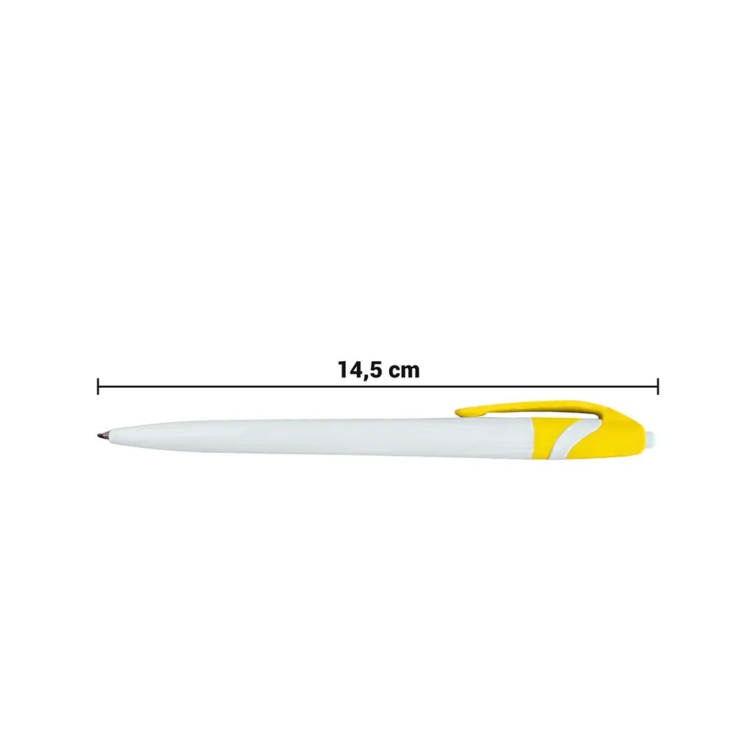 Boligrafo Space Blanco Con Amarillo