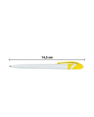 Boligrafo Space Blanco Con Amarillo