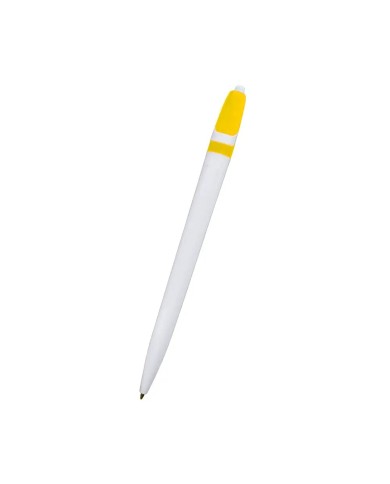 Boligrafo Space Blanco Con Amarillo