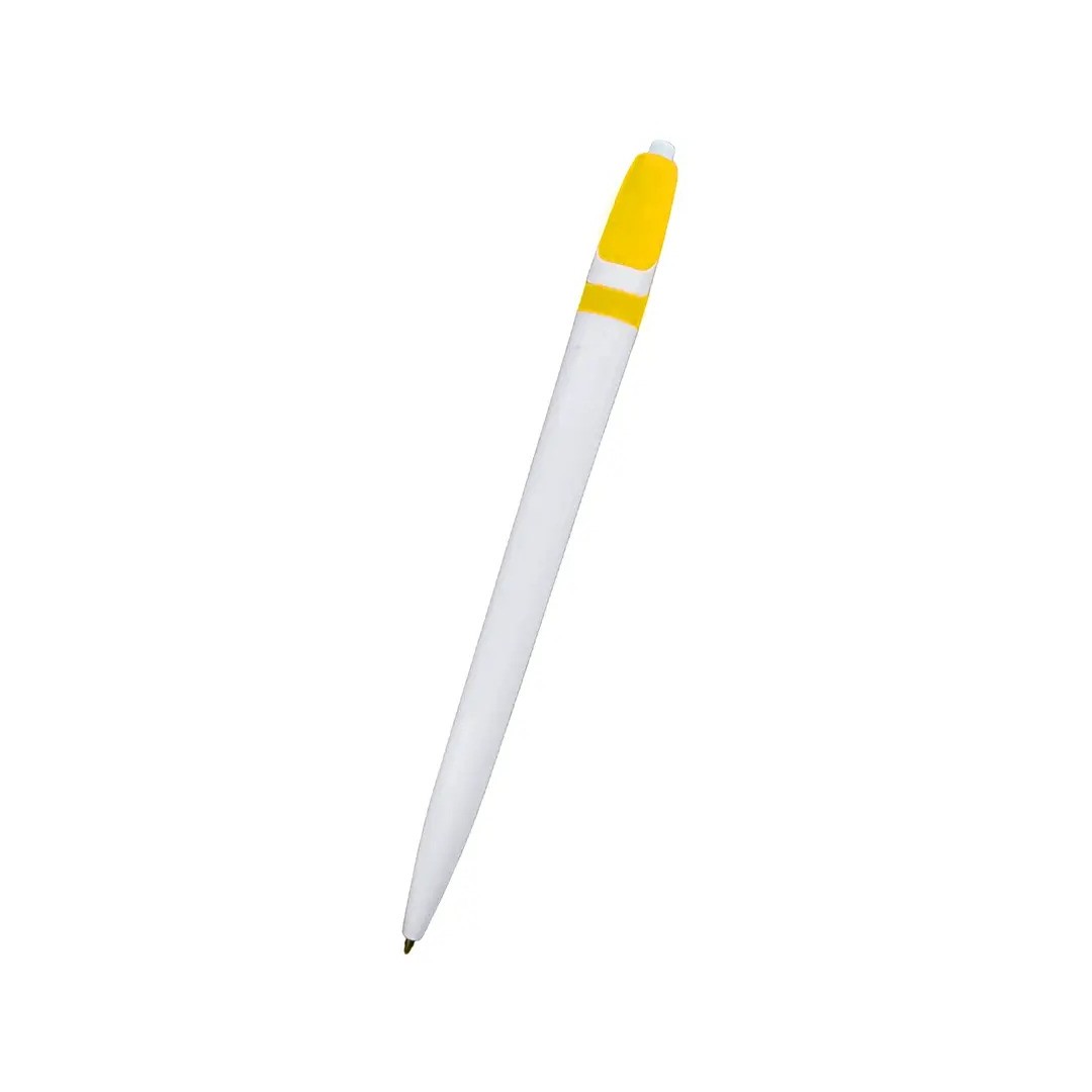 Boligrafo Space Blanco Con Amarillo