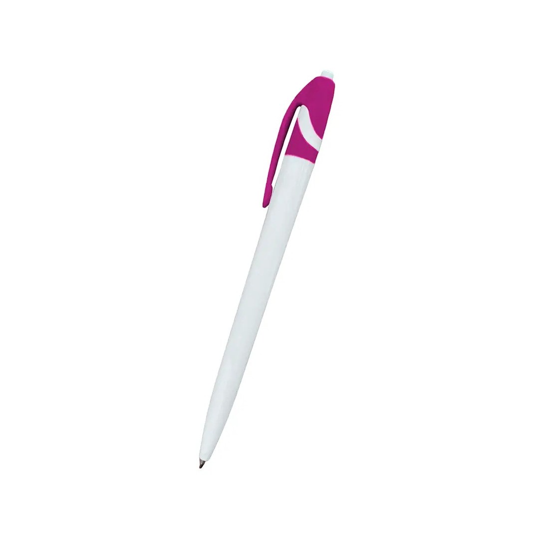 Boligrafo Space Blanco Con Fucsia
